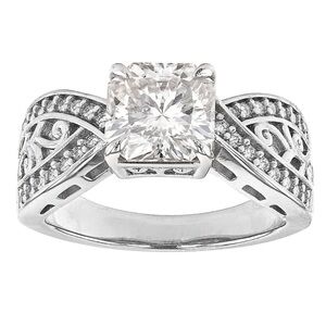 Moissanite Fire Ring Inferno Cut Platineve 925 S Silver Brilliant Size 6